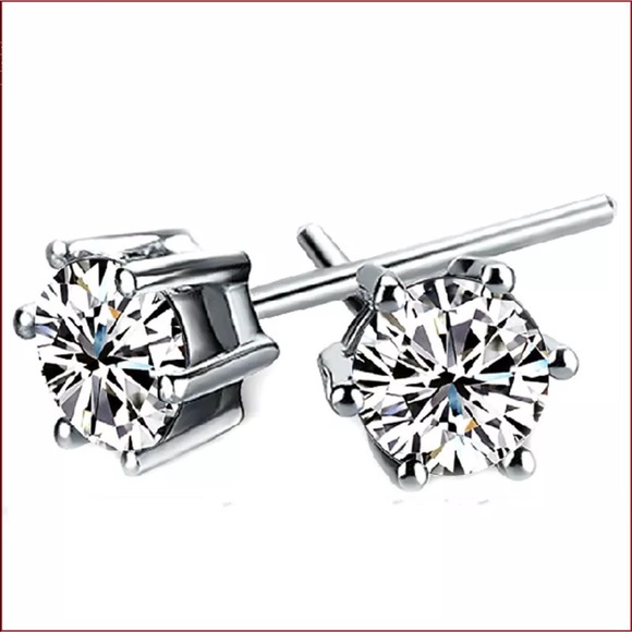 Jewelry - NWOT Silver Crystal Post Stud Earrings